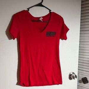 Vibrant Red V-Neck Tee